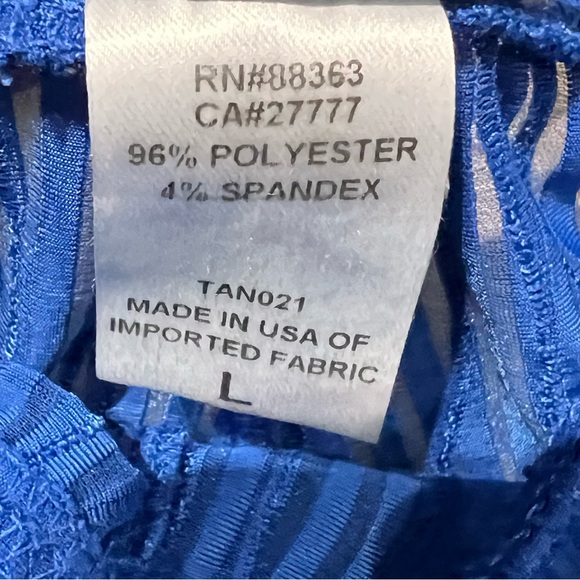 Jordan Taylor Royal Blue Beachwear Pants Pull-over Sheer Swim Bottom Cover-up L - Picture 9 of 10